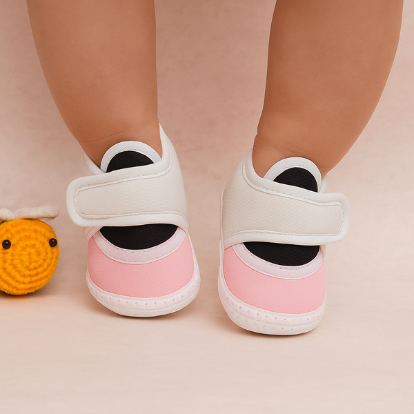 6 To 12 Months Pack Of 1 Baby Boys & Baby Girls Cotton Booties (White,Black,Pink)-BT4753