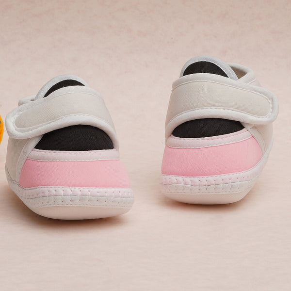 6 To 12 Months Pack Of 1 Baby Boys & Baby Girls Cotton Booties (White,Black,Pink)-BT4753