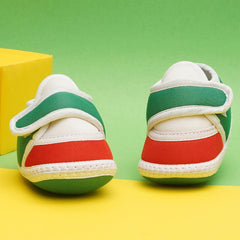 6 To 12 Months Pack Of 1 Baby Boys & Baby Girls Cotton Booties (White,Green,Red)-BT4754