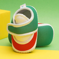 6 To 12 Months Pack Of 1 Baby Boys & Baby Girls Cotton Booties (White,Green,Red)-BT4754