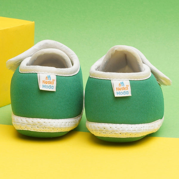 6 To 12 Months Pack Of 1 Baby Boys & Baby Girls Cotton Booties (White,Green,Red)-BT4754