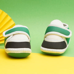 6 To 12 Months Pack Of 1 Baby Boys & Baby Girls Cotton Booties (White,Green,Black)-BT4755