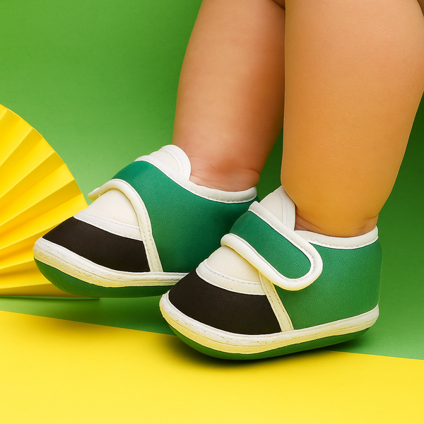 6 To 12 Months Pack Of 1 Baby Boys & Baby Girls Cotton Booties (White,Green,Black)-BT4755