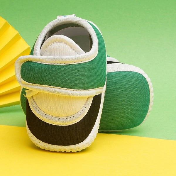 6 To 12 Months Pack Of 1 Baby Boys & Baby Girls Cotton Booties (White,Green,Black)-BT4755