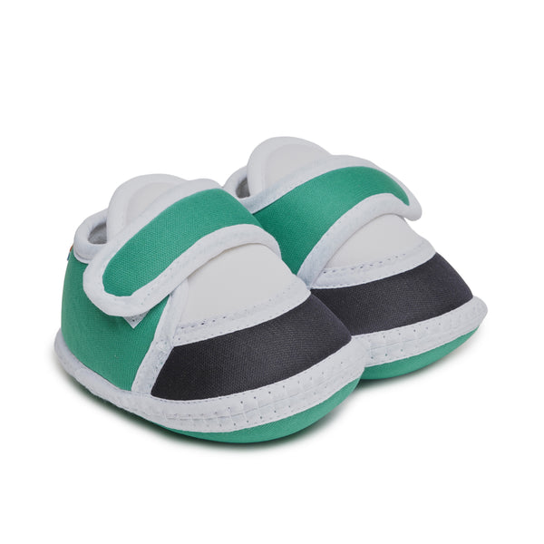 6 To 12 Months Pack Of 1 Baby Boys & Baby Girls Cotton Booties (White,Green,Black)-BT4755