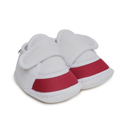 6 To 12 Months Pack Of 1 Baby Boys & Baby Girls Cotton Booties (White,Maroon)-BT4758