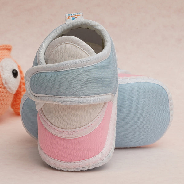 6 To 12 Months Pack Of 1 Baby Boys & Baby Girls Cotton Booties (White,Blue,Pink)-BT4760