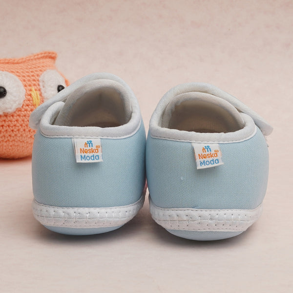 6 To 12 Months Pack Of 1 Baby Boys & Baby Girls Cotton Booties (White,Blue,Pink)-BT4760