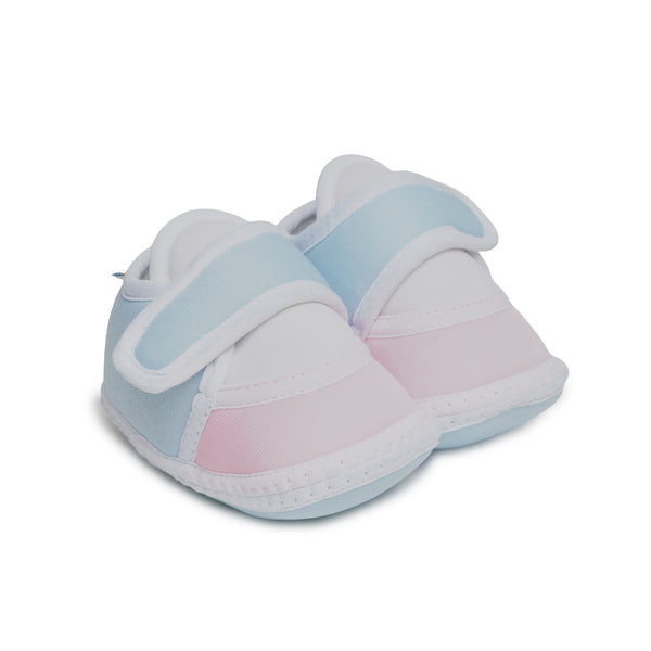 6 To 12 Months Pack Of 1 Baby Boys & Baby Girls Cotton Booties (White,Blue,Pink)-BT4760