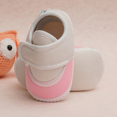 6 To 12 Months Pack Of 1 Baby Boys & Baby Girls Cotton Booties (White,Pink)-BT4761