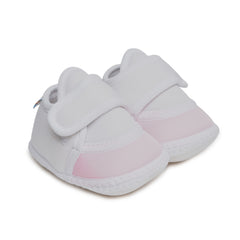 6 To 12 Months Pack Of 1 Baby Boys & Baby Girls Cotton Booties (White,Pink)-BT4761