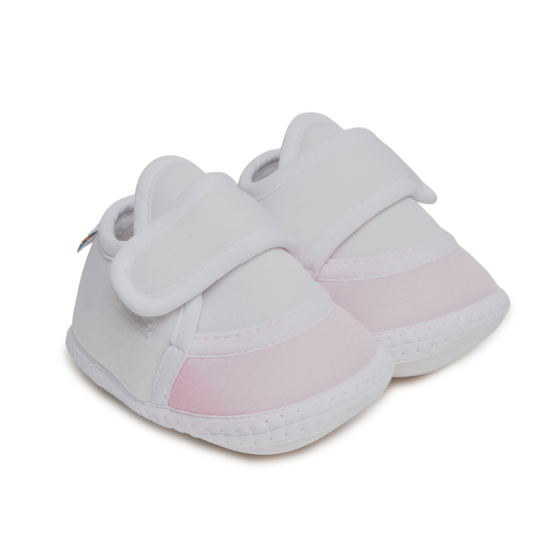 6 To 12 Months Pack Of 1 Baby Boys & Baby Girls Cotton Booties (White,Pink)-BT4761