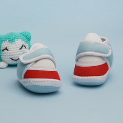 6 To 12 Months Pack Of 1 Baby Boys & Baby Girls Cotton Booties (Blue,White,Red)-BT4762