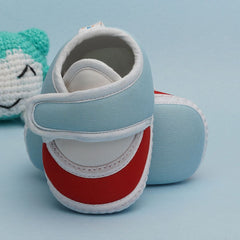 6 To 12 Months Pack Of 1 Baby Boys & Baby Girls Cotton Booties (Blue,White,Red)-BT4762