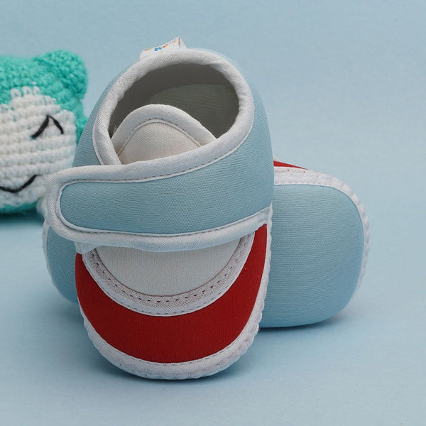 6 To 12 Months Pack Of 1 Baby Boys & Baby Girls Cotton Booties (Blue,White,Red)-BT4762