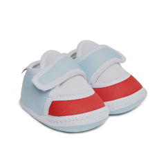 6 To 12 Months Pack Of 1 Baby Boys & Baby Girls Cotton Booties (Blue,White,Red)-BT4762