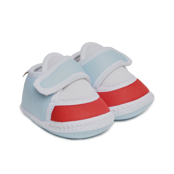 6 To 12 Months Pack Of 1 Baby Boys & Baby Girls Cotton Booties (Blue,White,Red)-BT4762