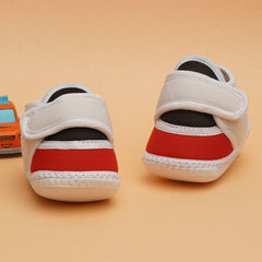 6 To 12 Months Pack Of 1 Baby Boys & Baby Girls Cotton Booties (White,Black,Red)-BT4765