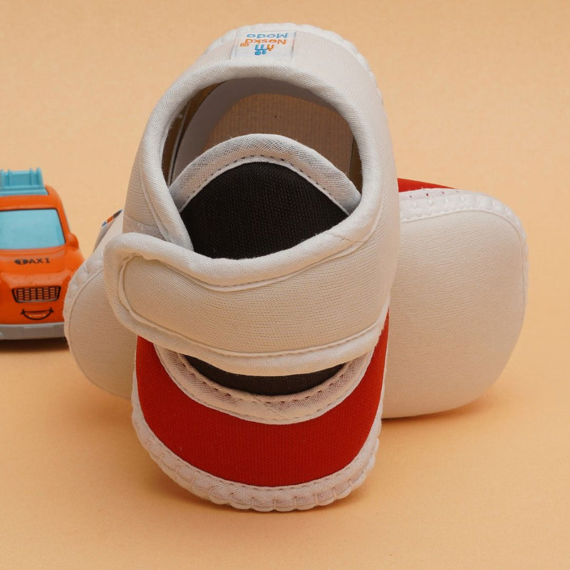 6 To 12 Months Pack Of 1 Baby Boys & Baby Girls Cotton Booties (White,Black,Red)-BT4765