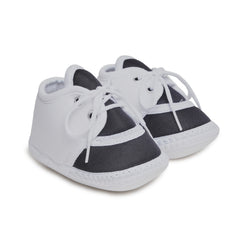 6 To 12 Months Pack Of 1 Baby Boys & Baby Girls Cotton Booties (White,Black)-BT4766