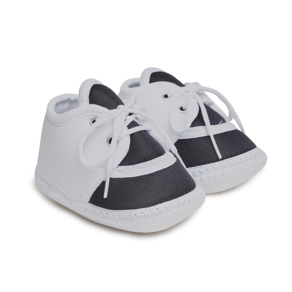 6 To 12 Months Pack Of 1 Baby Boys & Baby Girls Cotton Booties (White,Black)-BT4766