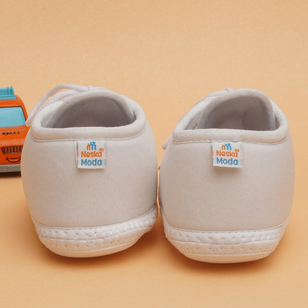 6 To 12 Months Pack Of 1 Baby Boys & Baby Girls Cotton Booties (White,Orange)-BT4768