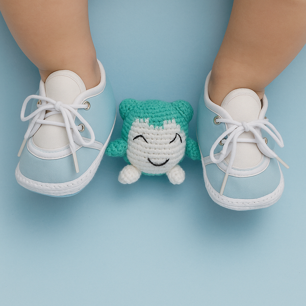 6 To 12 Months Pack Of 1 Baby Boys & Baby Girls Cotton Kids Shoe/Booties (Blue)-BT4769