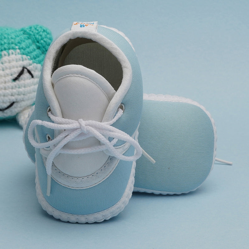 6 To 12 Months Pack Of 1 Baby Boys & Baby Girls Cotton Kids Shoe/Booties (Blue)-BT4769