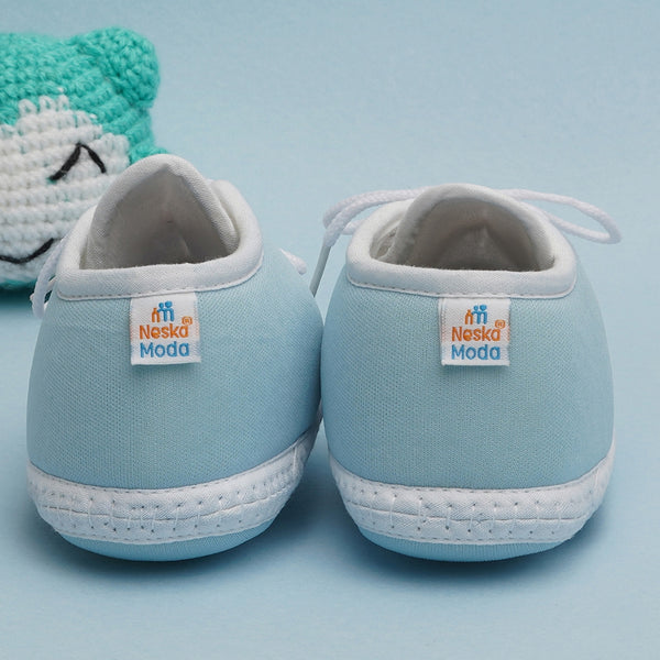 6 To 12 Months Pack Of 1 Baby Boys & Baby Girls Cotton Kids Shoe/Booties (Blue)-BT4769