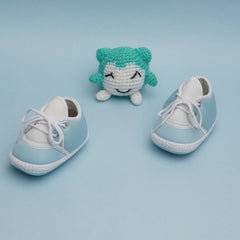 6 To 12 Months Pack Of 1 Baby Boys & Baby Girls Cotton Kids Shoe/Booties (Blue)-BT4769