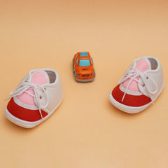 6 To 12 Months Pack Of 1 Baby Boys & Baby Girls Cotton Booties (White,Pink,Red)-BT4770