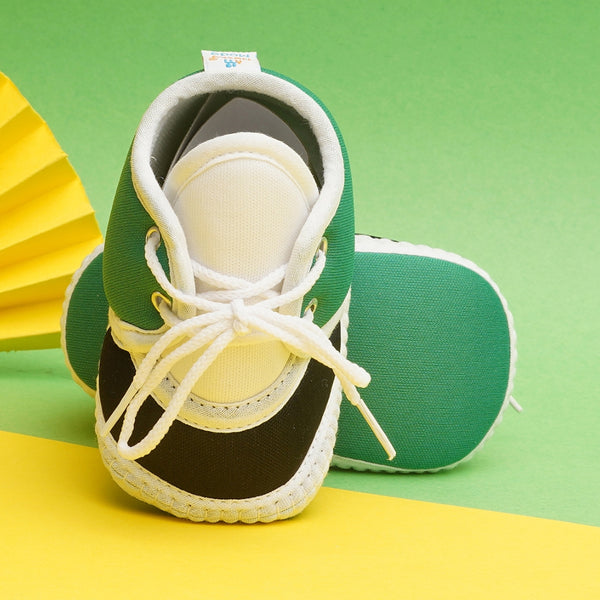 6 To 12 Months Pack Of 1 Baby Boys & Baby Girls Cotton Booties (White,Green,Black)-BT4771