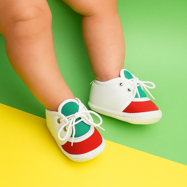 6 To 12 Months Pack Of 1 Baby Boys & Baby Girls Cotton Booties (White,Green,Red)-BT4772