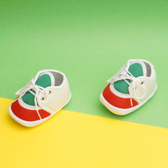 6 To 12 Months Pack Of 1 Baby Boys & Baby Girls Cotton Booties (White,Green,Red)-BT4772