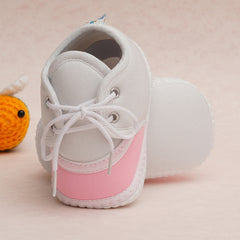6 To 12 Months Pack Of 1 Baby Boys & Baby Girls Cotton Booties (White,Pink)-BT4773