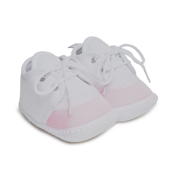 6 To 12 Months Pack Of 1 Baby Boys & Baby Girls Cotton Booties (White,Pink)-BT4773