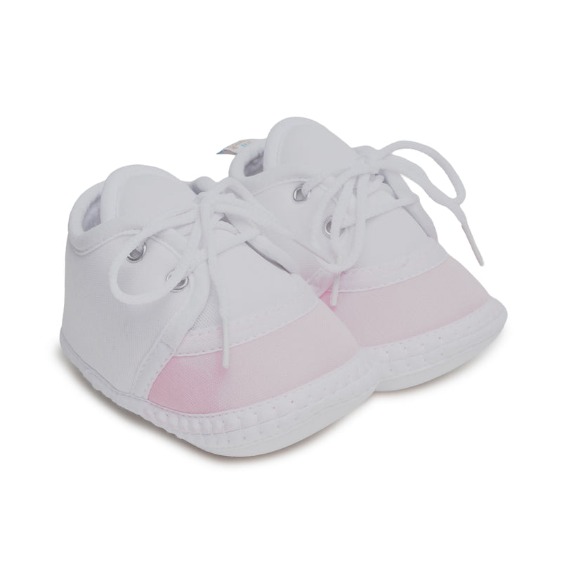 6 To 12 Months Pack Of 1 Baby Boys & Baby Girls Cotton Booties (White,Pink)-BT4773