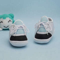 6 To 12 Months Pack Of 1 Baby Boys & Baby Girls Cotton Booties (White,Blue,Black)-BT4775