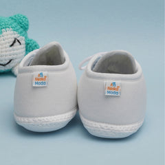 6 To 12 Months Pack Of 1 Baby Boys & Baby Girls Cotton Booties (White,Blue,Black)-BT4775