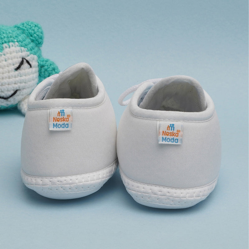 6 To 12 Months Pack Of 1 Baby Boys & Baby Girls Cotton Booties (White,Blue,Black)-BT4775