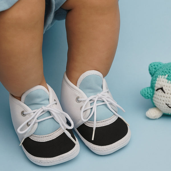 6 To 12 Months Pack Of 1 Baby Boys & Baby Girls Cotton Booties (White,Blue,Black)-BT4775