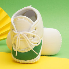 6 To 12 Months Pack Of 1 Baby Boys & Baby Girls Cotton Booties (White,Green)-BT4776
