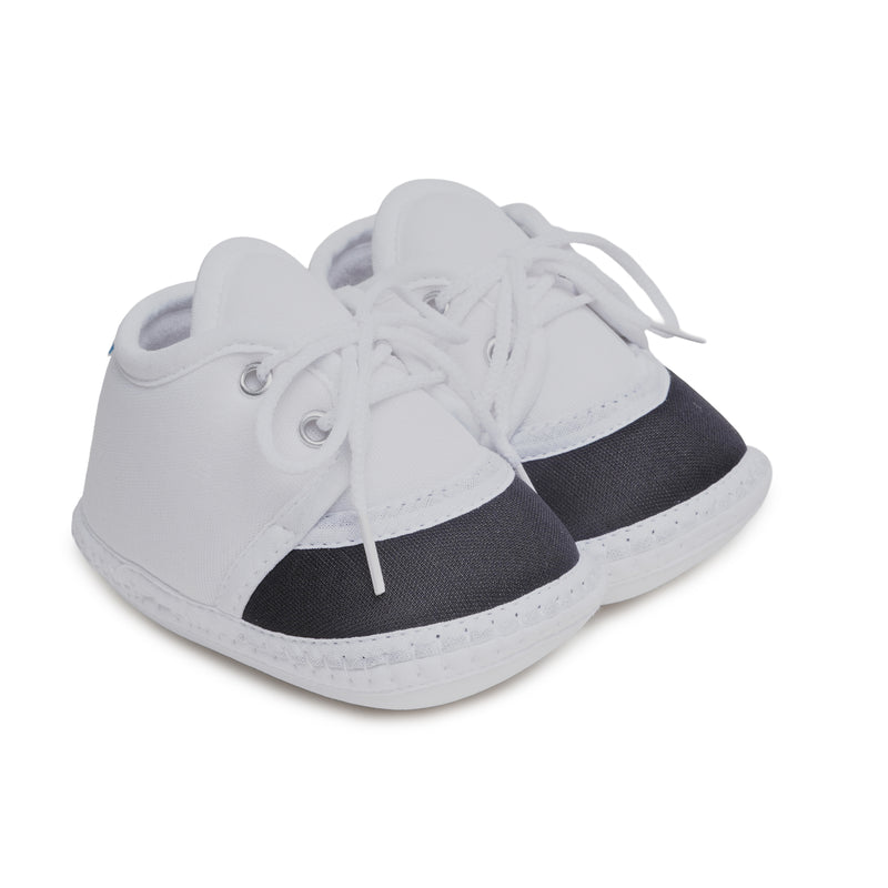 6 To 12 Months Pack Of 1 Baby Boys & Baby Girls Cotton Booties (White,Black)-BT4777