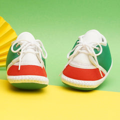 6 To 12 Months Pack Of 1 Baby Boys & Baby Girls Cotton Booties (Green,White,Red)-BT4778