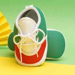 6 To 12 Months Pack Of 1 Baby Boys & Baby Girls Cotton Booties (Green,White,Red)-BT4778