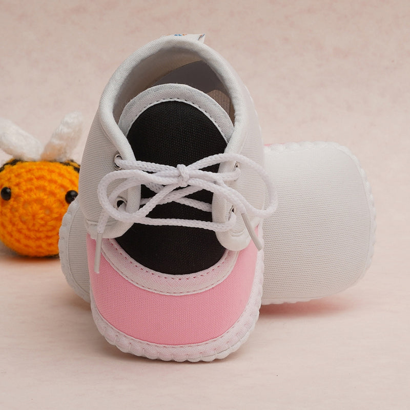 6 To 12 Months Pack Of 1 Baby Boys & Baby Girls Cotton Booties (White,Black,Pink)-BT4779