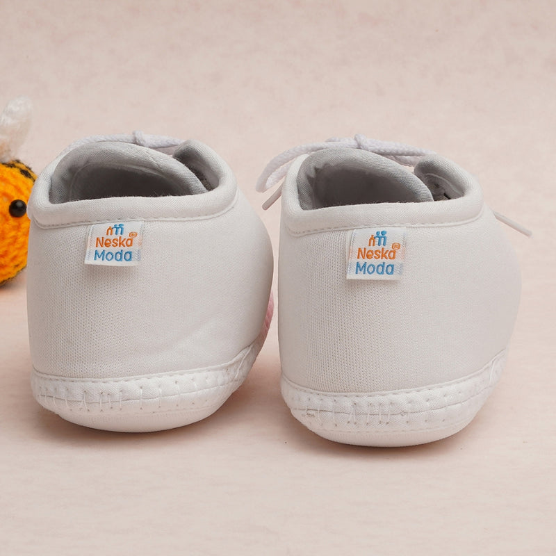 6 To 12 Months Pack Of 1 Baby Boys & Baby Girls Cotton Booties (White,Black,Pink)-BT4779