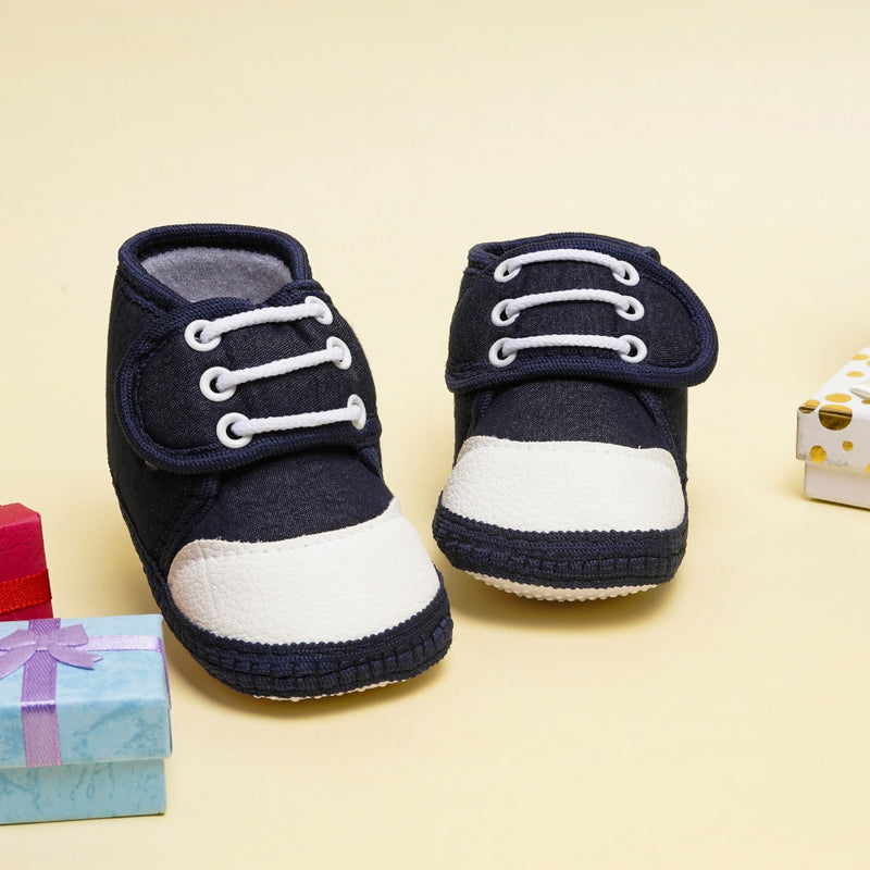 0 To 12 Months Baby Cotton Denim Booties