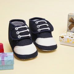 0 To 12 Months Baby Cotton Denim Booties