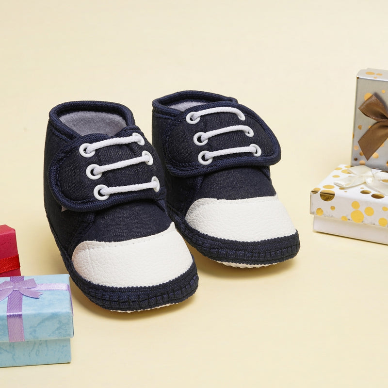 0 To 12 Months Baby Cotton Denim Booties